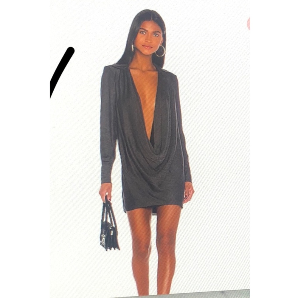 Revolve L’academie deep cowl neck mini dress